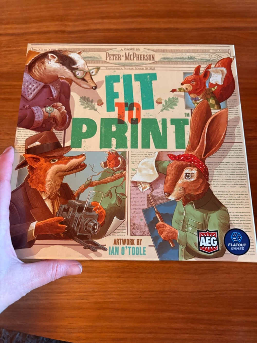 Fit to Print Board Game with Kickstarter promo pack